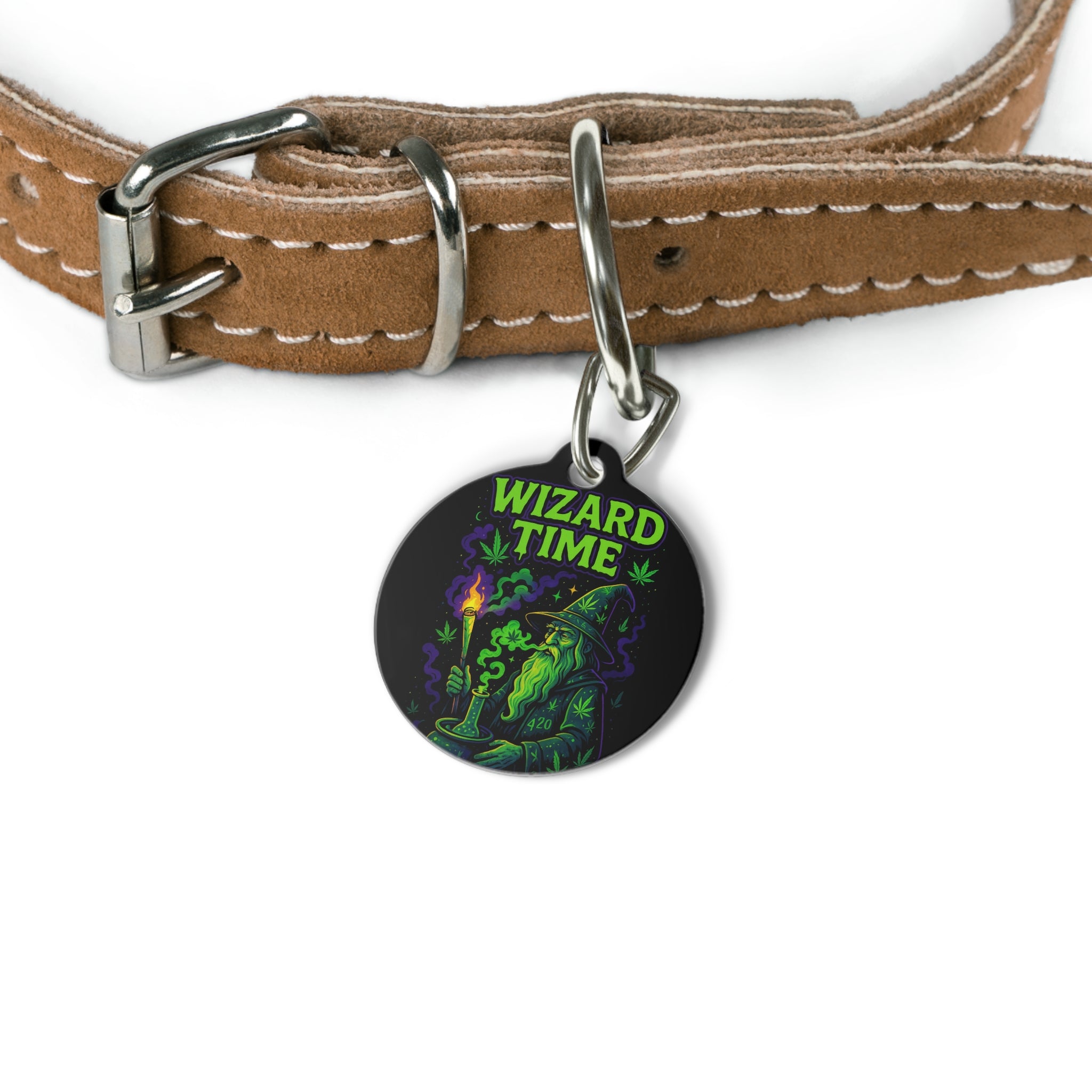 Whimsical Pet Tag for Funky Pets, Custom Pet Accessories, Wizard Pet ID, Unique Dog Tag, Pet Gift for Holidays