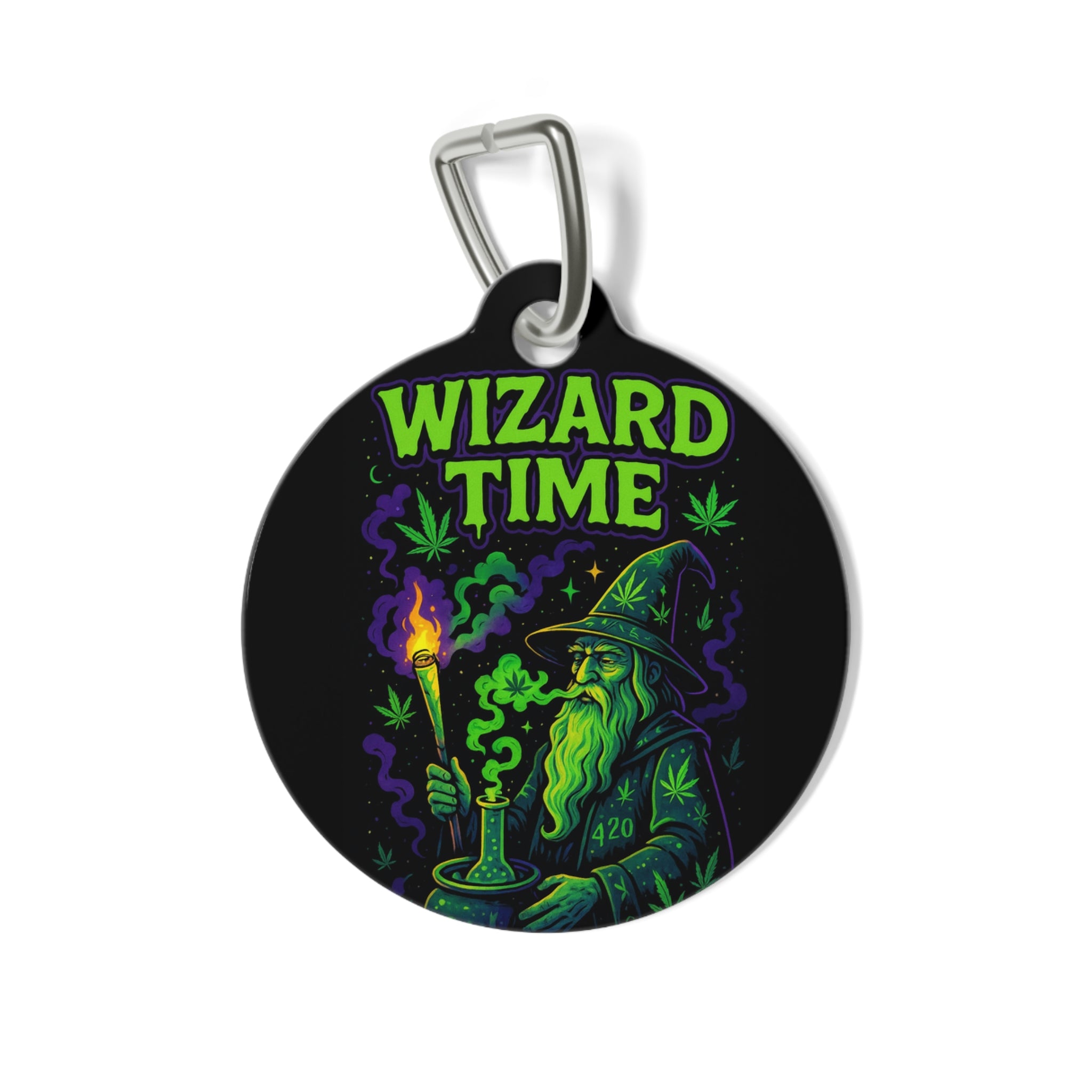 Whimsical Pet Tag for Funky Pets, Custom Pet Accessories, Wizard Pet ID, Unique Dog Tag, Pet Gift for Holidays